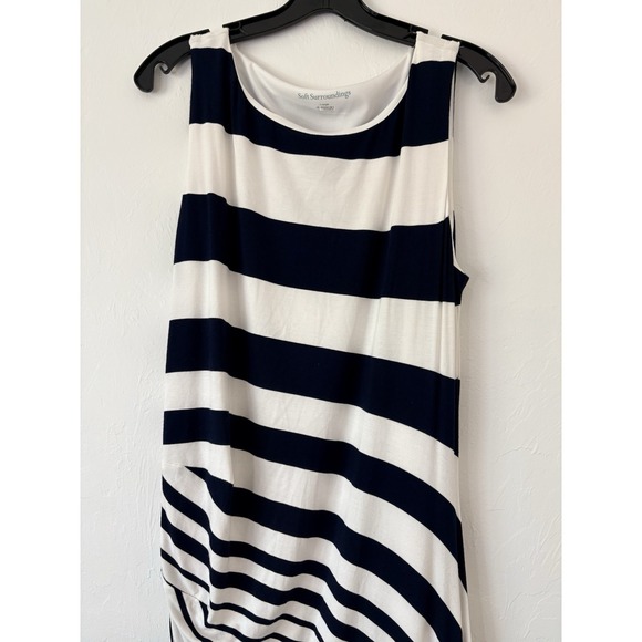 Soft Surroundings Dress Women Large Blue White Vela Infinty Maxi Stretch Coastal - Picture 2 of 12